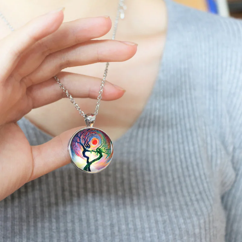 Древо Жизни Логотип бронза подвесное ожерелье Уникальный дерево винтажное для