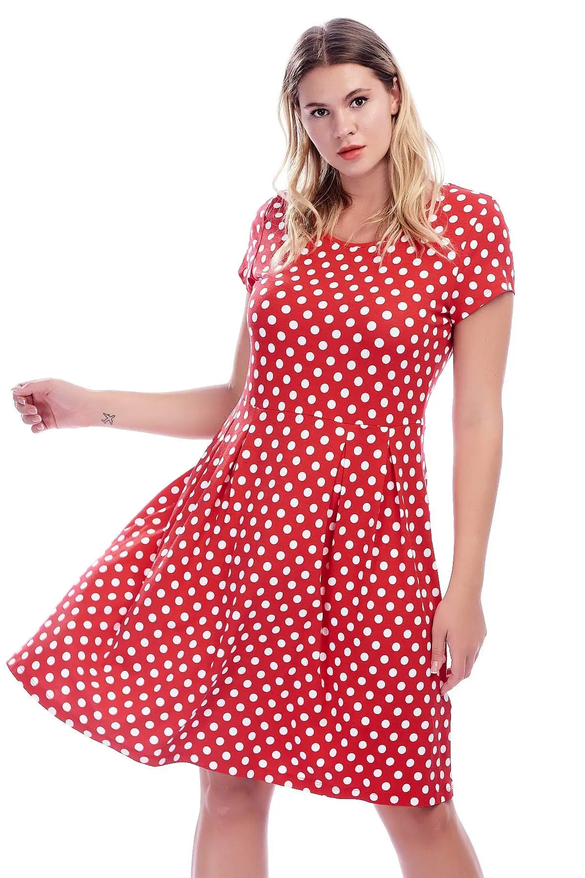 Sans Textile женское Красное вискозное платье с узором 65N11220|Женские платья| |