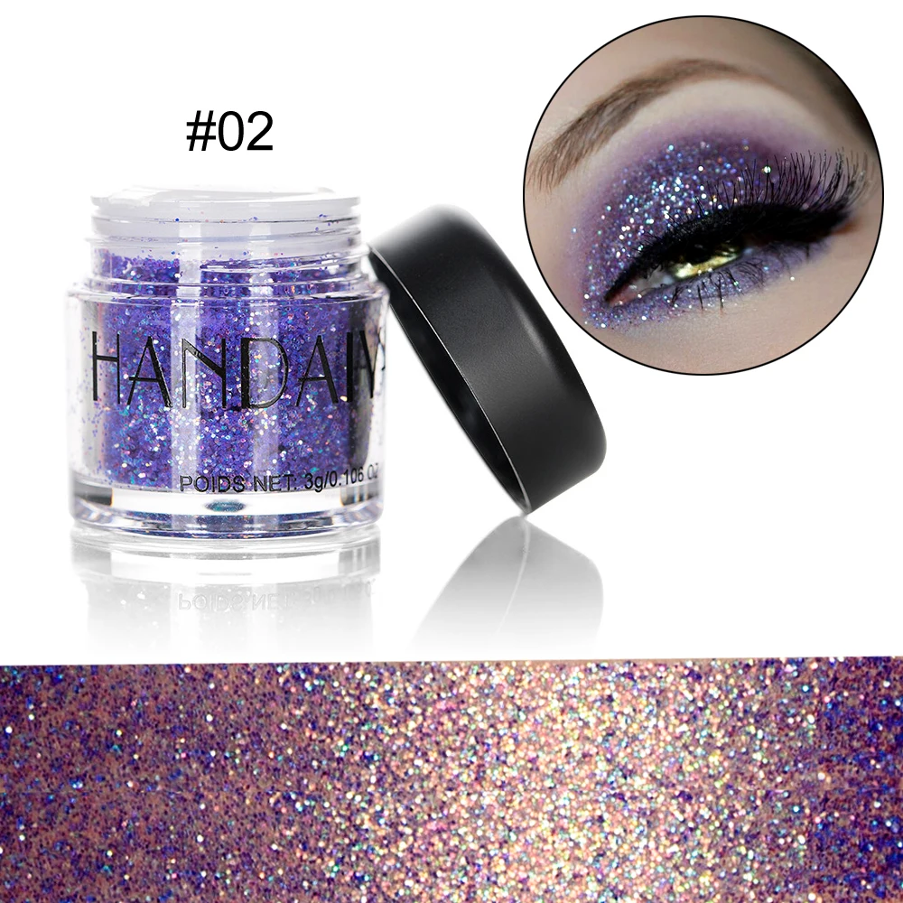 02 HANDAIYAN голографические Блестящие Блестки тени для век+ Eye Prime Shimmer Diamond Лицо Тело блестящая кожа ФЕСТИВАЛЬ Макияж TSLM1 - Цвет: 02