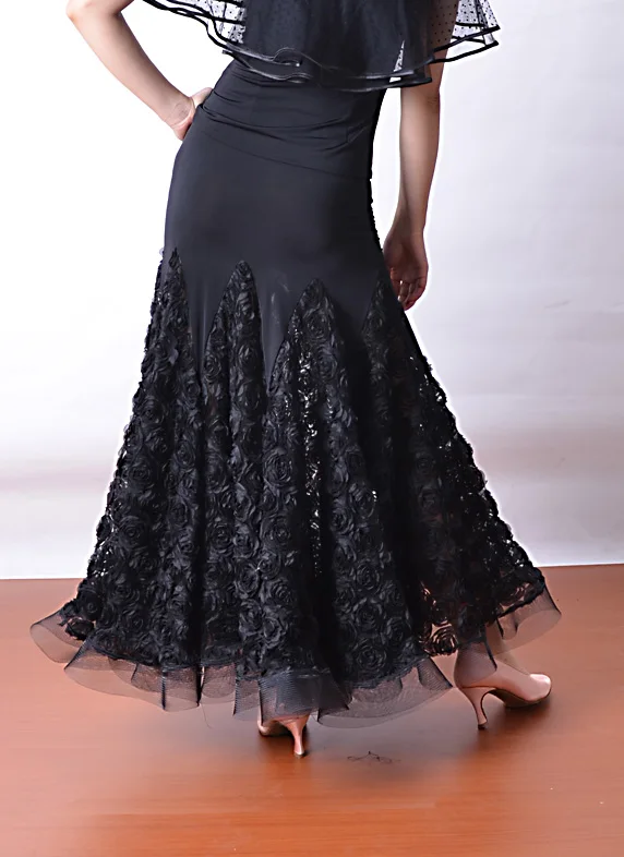 Черное женское платье юбки для фламенко сальсы юбка танцевальная одежда|ballroom dance