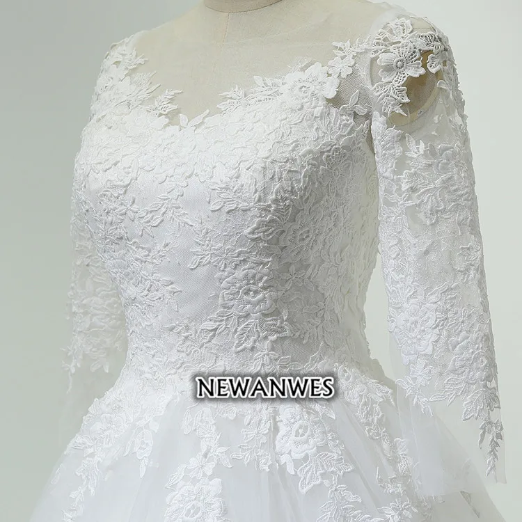 Vestido De Casamento Курто Кружева Часовня Поезд Белое кружево Королевский свадебное