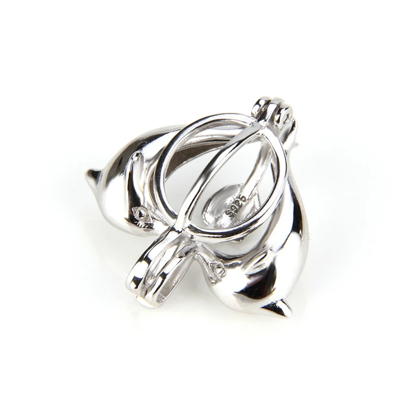 Серебряный кулон CLUCI в виде сердца романтический 925 пробы форме двойного дельфина