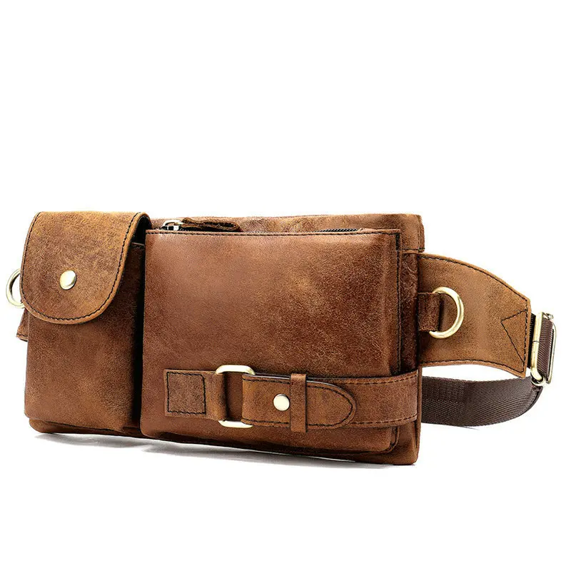 Мужская поясная сумка из натуральной кожи мягкий кошелек на пояс|Поясные сумки| |