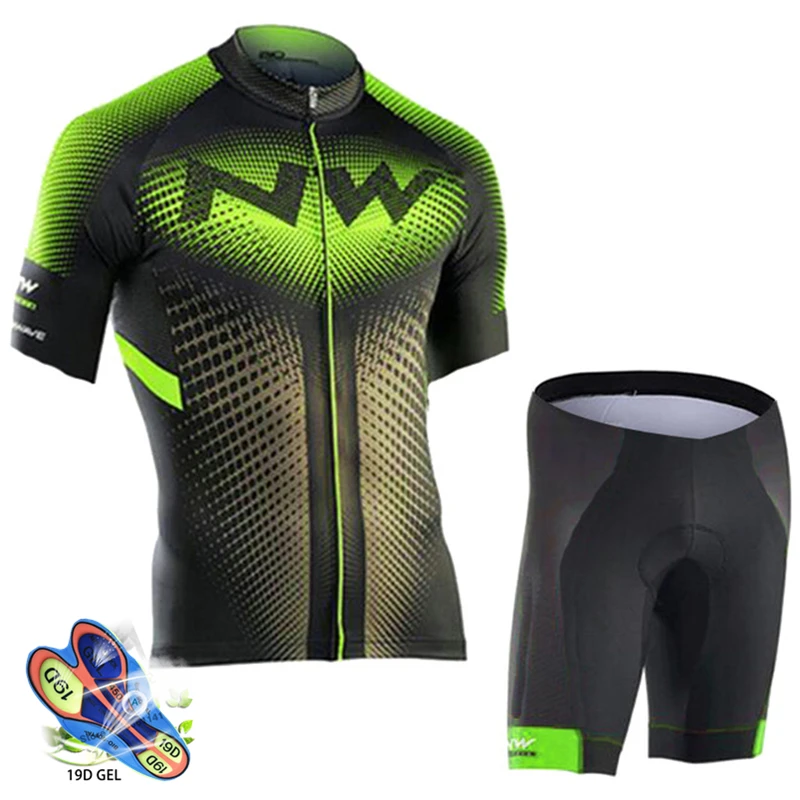 Normal cycling set Northwave NW Мужская одежда для велоспорта с коротким рукавом, трикотажные комплекты, летний триатлонный обтягивающий костюм, Быстросохнущий дышащий анти-УФ - Цвет: Normal cycling set