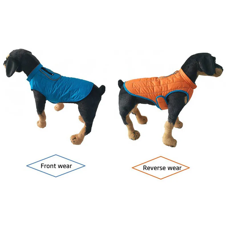Водонепроницаемая Двусторонняя куртка для собак Дизайнерские теплые клетчатые