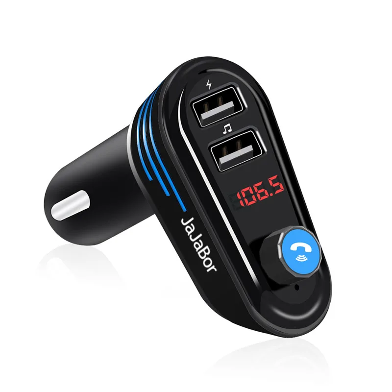 JaJaBor Bluetooth Car Kit Handsfree Calling FM Transmitter Wireless A2DP Noise Reduction MP3 Player with LED Lighting Circle | Автомобили