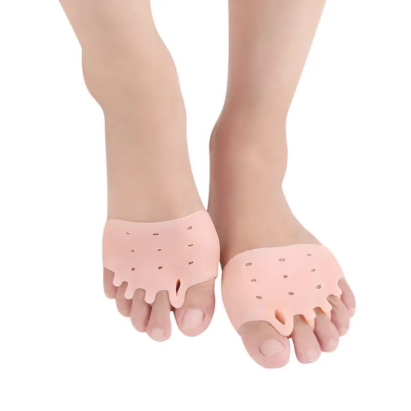 

2Pairs Hot Toe Separator 5 Hole Bunion Orthotics Protector Toe Finger Stretcher Overlapping Hammer Toe Hallux Valgus Corrector