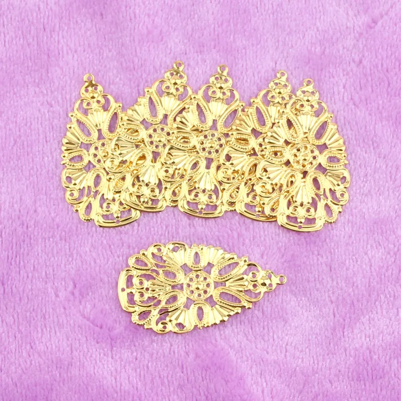 Выберите Цвет воды в форме капель 20 шт филигранные граненые Разъемы 28x48 мм