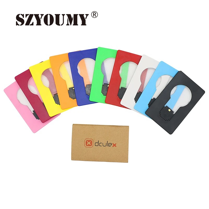 SZYOUMY Mini Wallet Pocket Credit Card Size Portable LED Night Light Lamp Bulbs Cute