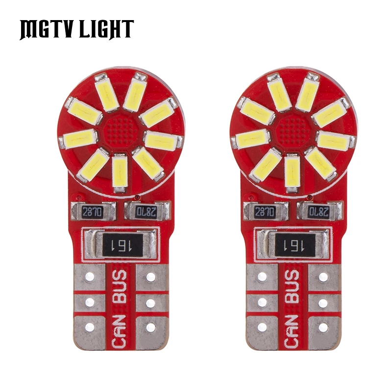 MGTV LIGHT T10 Светодиодная лампа W5W автомобильные огни для салона супер яркие 2 7 Вт 3014 12