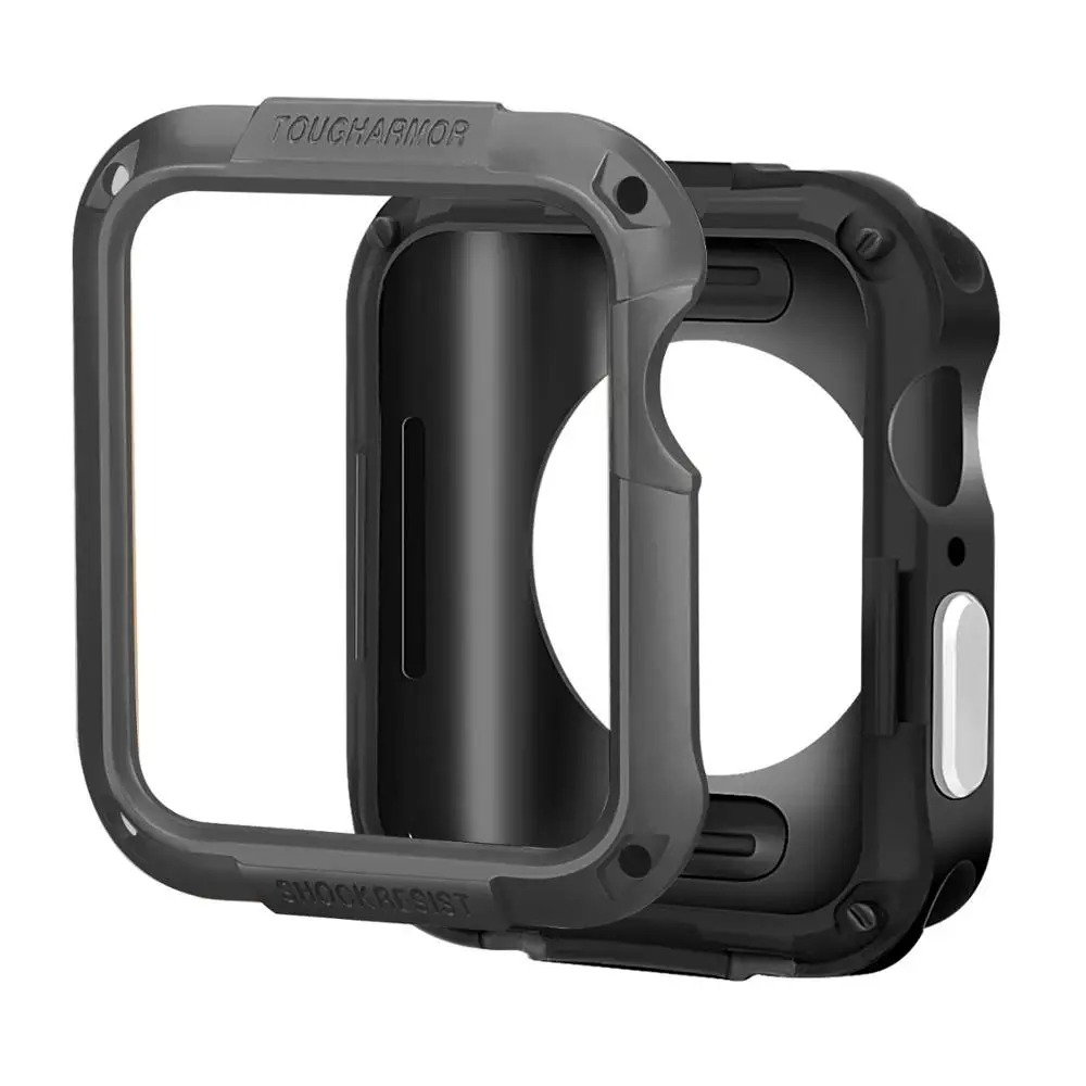 gray Чехол для Apple Watch, чехол Apple watch 5, 4, 44, m, 40 мм, iWatch 3, 2, 1, 42 мм, 38 мм, универсальный экран, защитный бампер, аксессуары для часов - Цвет ремешка: gray