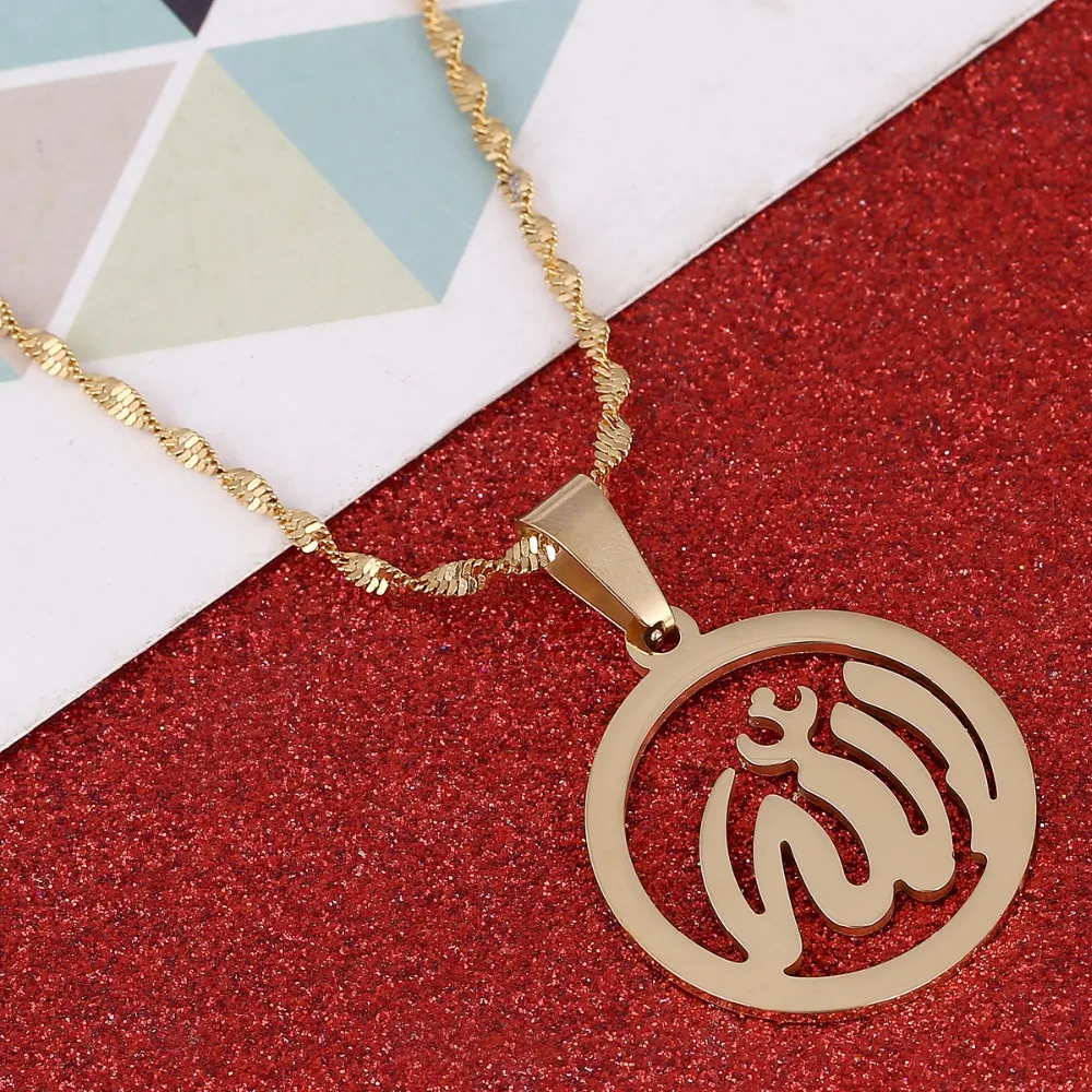 Круглое ожерелье с кулоном для женщин мусульманское ювелирное изделие мужчин