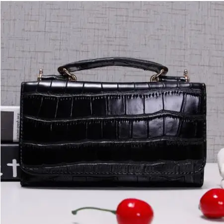 Черный Fashion Women Leather Evening Clutch Bags Stone Pattern Handbag Women Shoulder Bags Bolsas Wristlet Party Wallets Spot Goods - Цвет: Черный