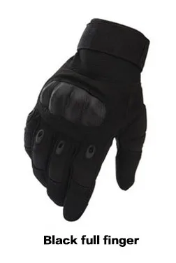 Black full gloves Карбоновые тактические перчатки без пальцев, военные армейские перчатки для стрельбы, пейнтбола, страйкбола, велосипедного мотокросса, жесткие перчатки на полпальца - Цвет: Black full gloves