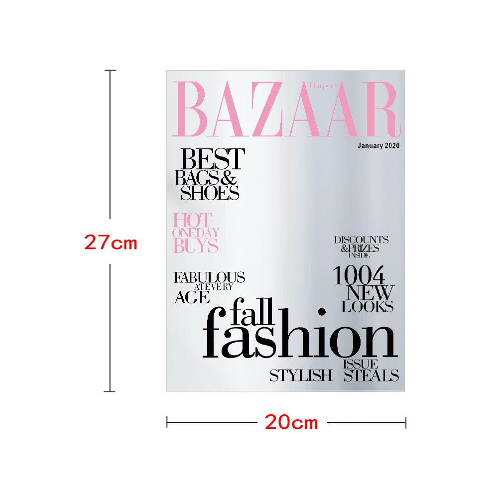 Чехол для журнала Bazaar деревянное зеркало Человек года супермодель имитирующий