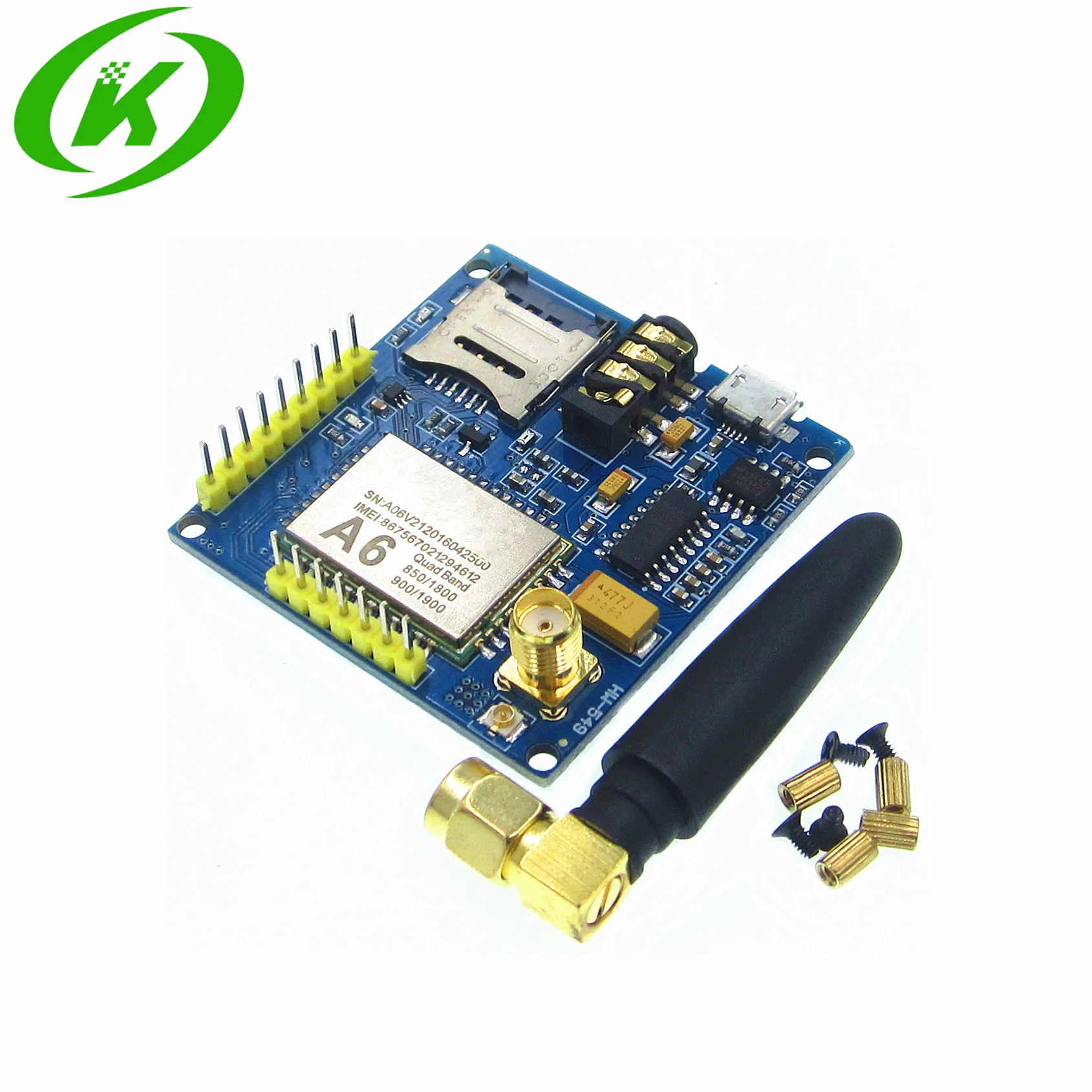 1 комплект A6 GSM GPRS модуль TTL/RS232 макетная плата с антенной беспроводная передача