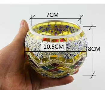 2017 European Retro Mosaic glass candle holders romantic candlelight dinner candles cup furnishing articles | Дом и сад