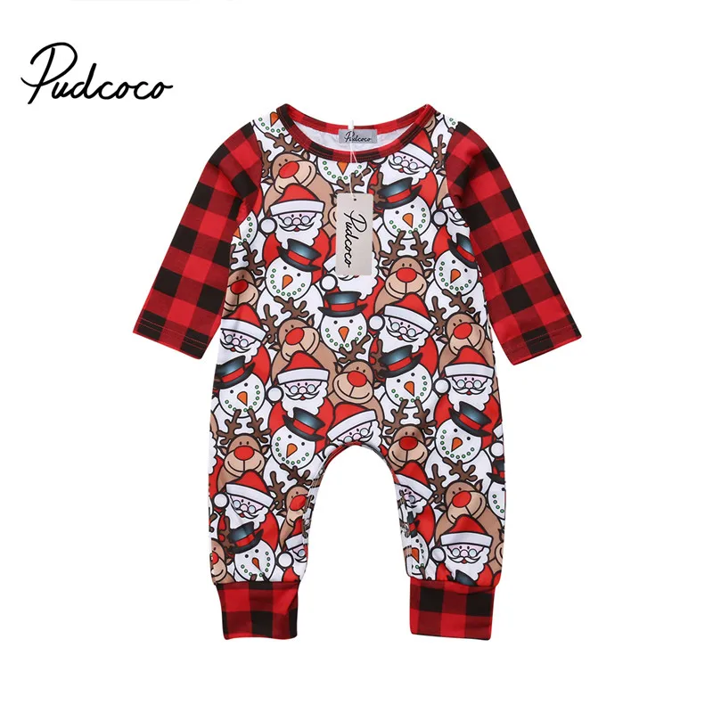 Pudcoco Горячая Санта Клауса для малышей комбинезон младенцев мальчиков девочек