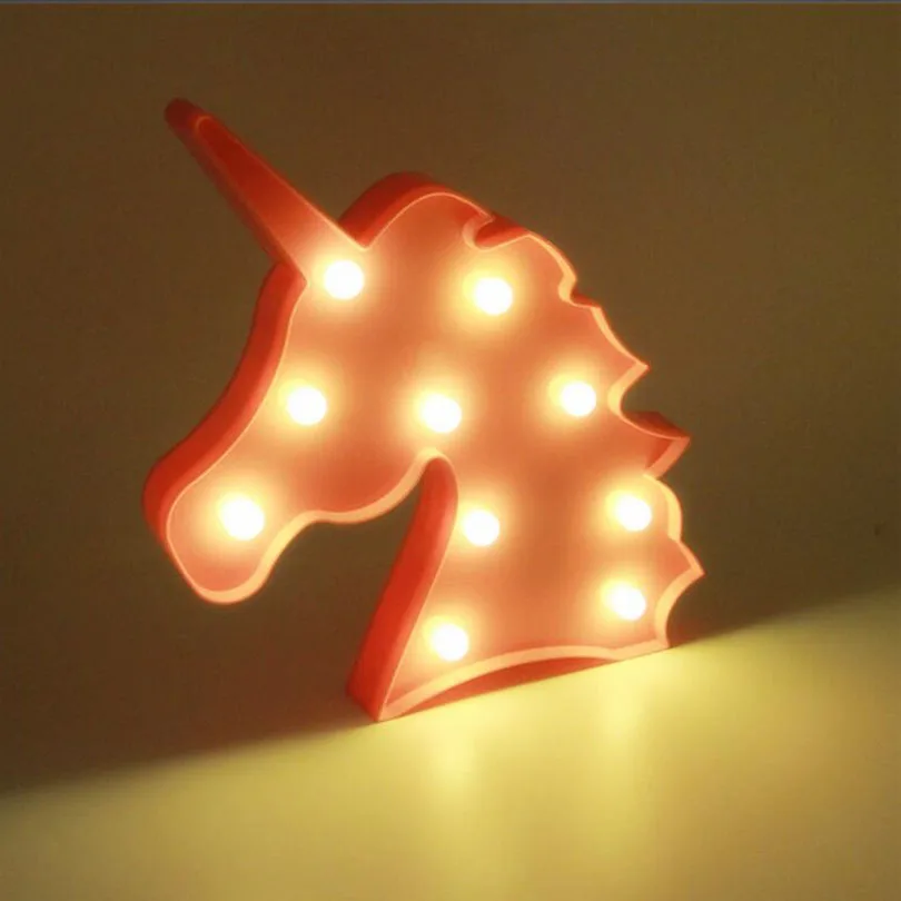 Luminaria Unicornion оригинальная Ночная подсветка 3D лампа Лебедь вечерние лампы шатер письмо знак Рождество светящиеся огни подарок для маленьких детей Декор - Испускаемый цвет: Unicorn Head Red