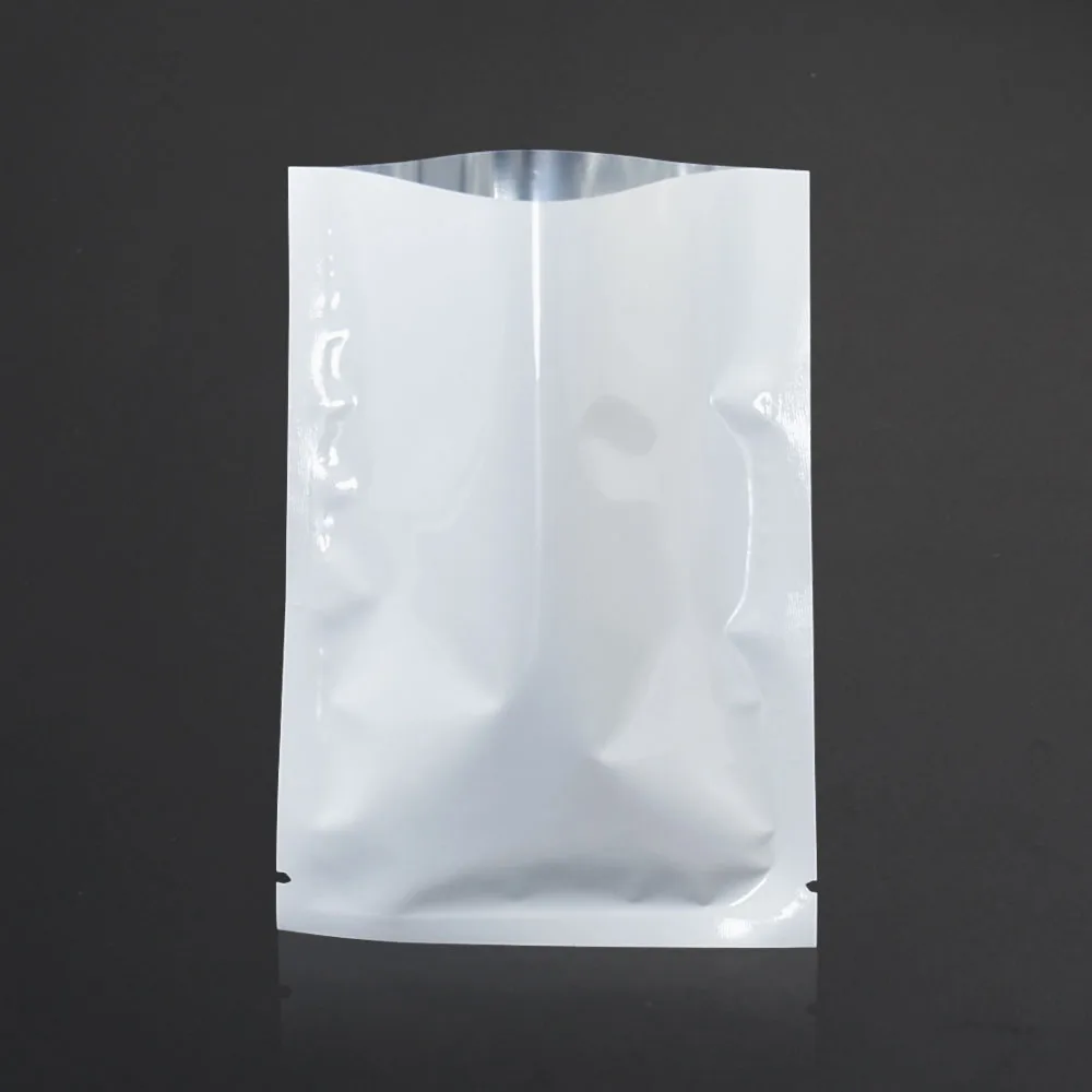 100pcs/lot White Flat Open Top Mylar Foil Bag Coffee Bean Snack Bulk Food Vacuum Package Aluminum Pouches Heat Sealable | Дом и сад