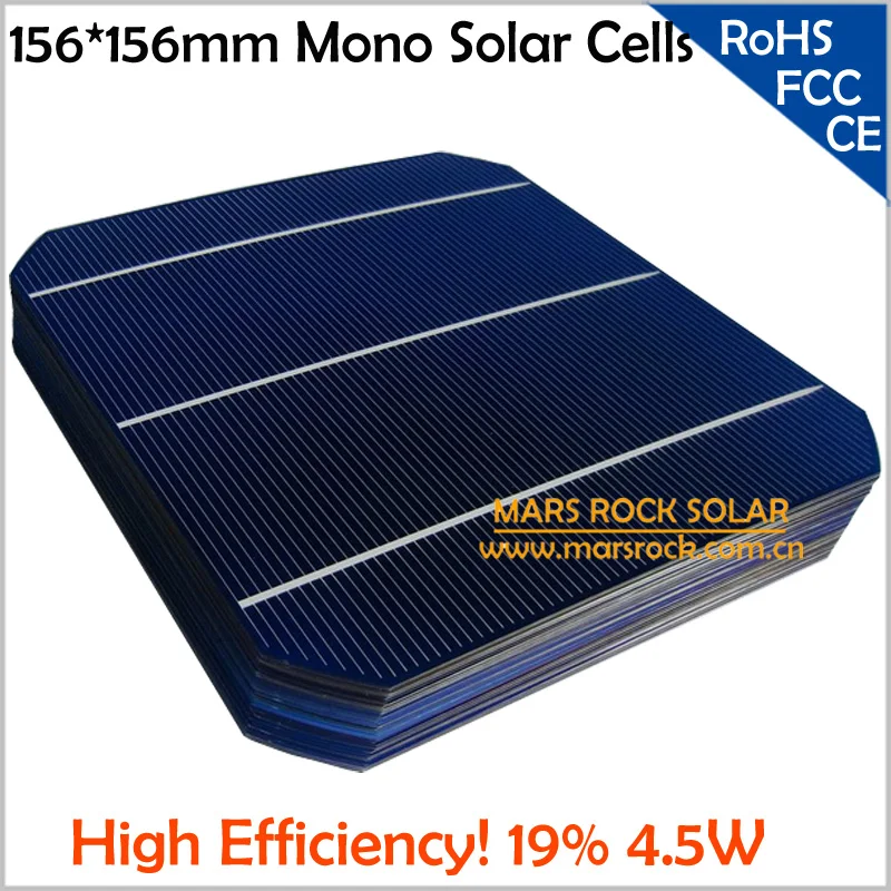100 шт./лот солнечная батарея класса A Mono 156x156 мм 19.4% высокоэффективные солнечные