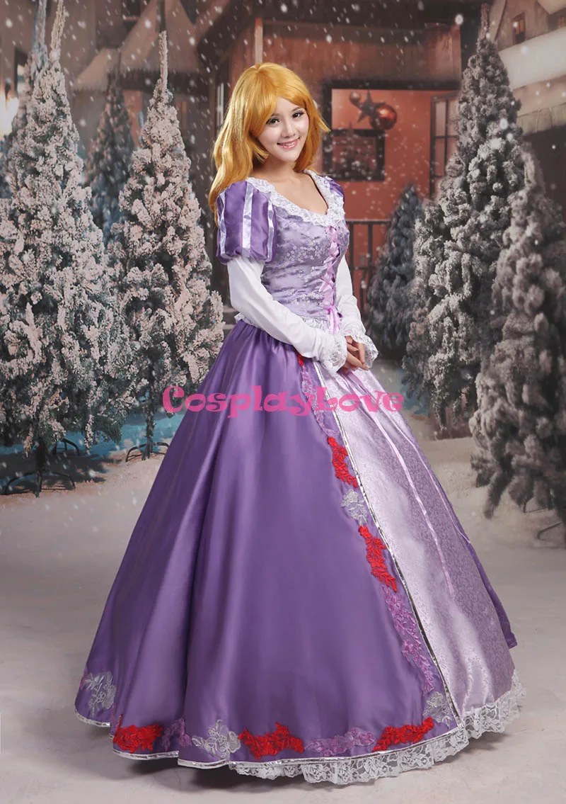 CosplayLove Custom Made Tangled Rapunzel Princess Purple Dress Cosplay Costume Cute For Halloween Christmas Party | Тематическая