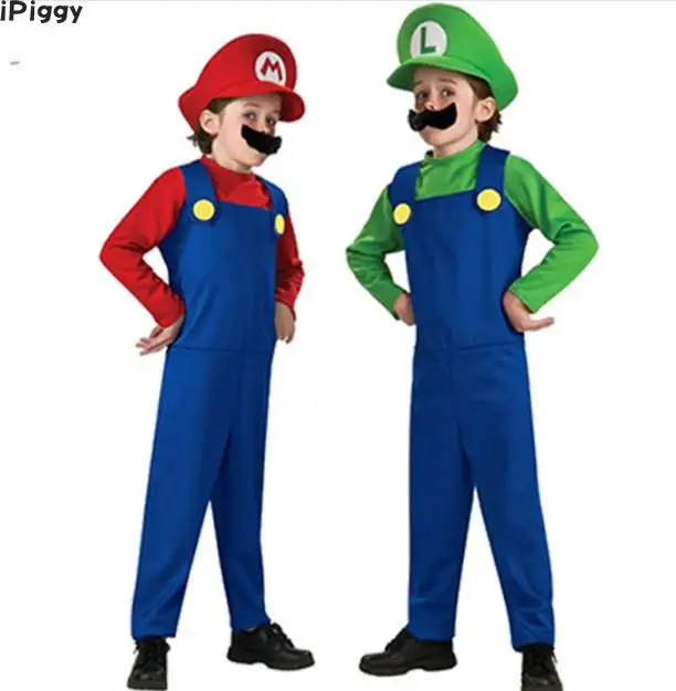 iPiggy Adults and Kids Cosplay Costume Set Super Mario Bros Children Halloween Party MARIO &ampamp LUIGI for Gifts | Игрушки и хобби