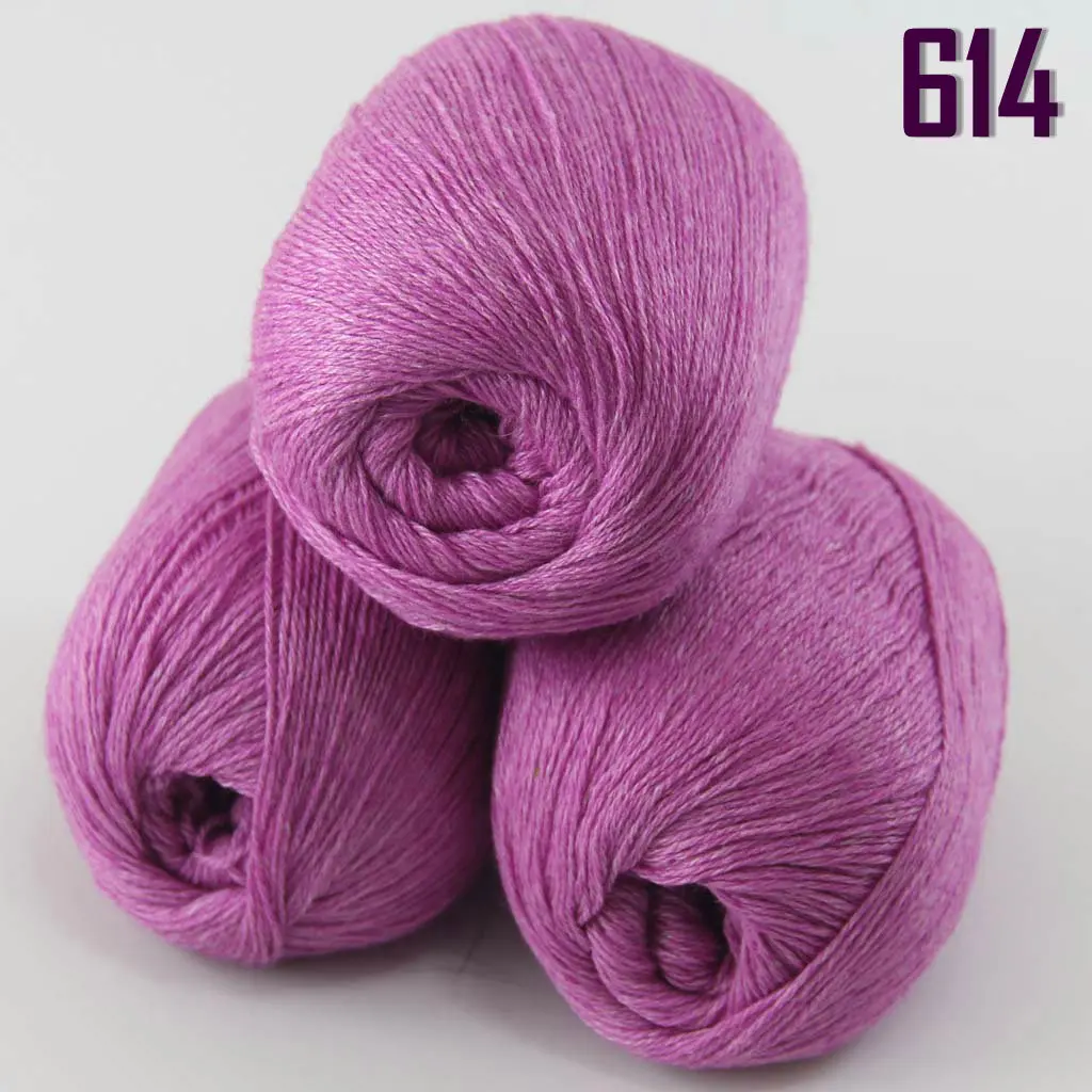 614 Violet Распродажа новые мягкие 3X50 г чистый кашемир обертывание шали ручной вязки шерсть пряжа Кашемир шали и обертывание s 233 - Цвет: 614 Violet
