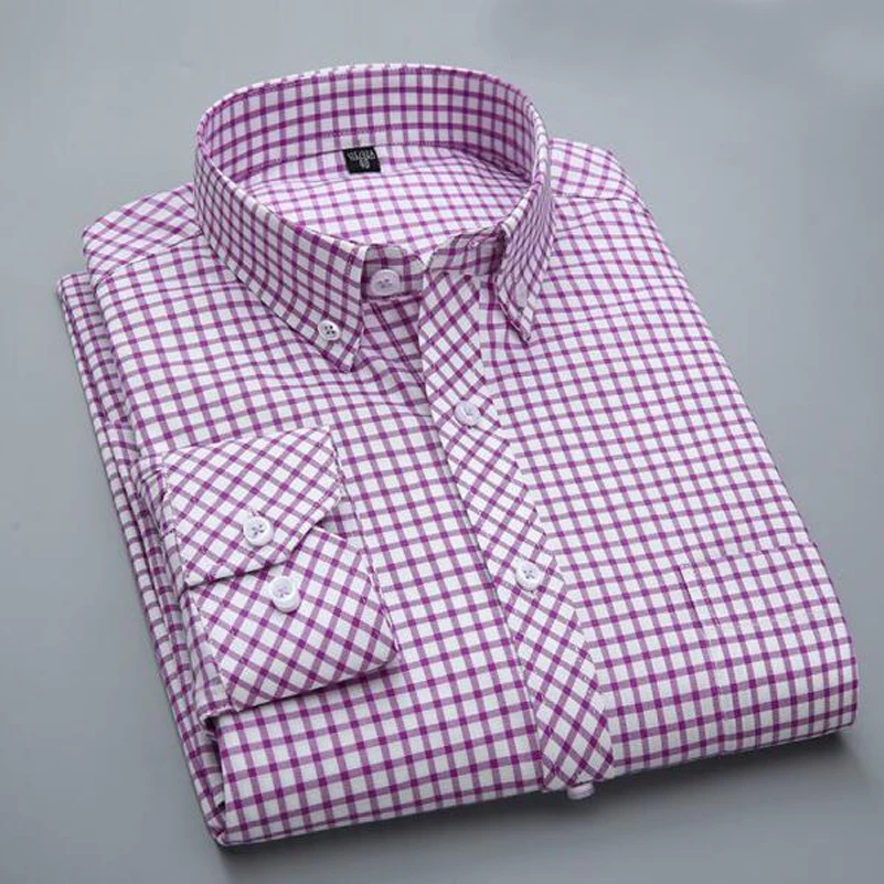 Оксфордская Мужская рубашка 2017 брендовая деловая повседневная мужская с длинным