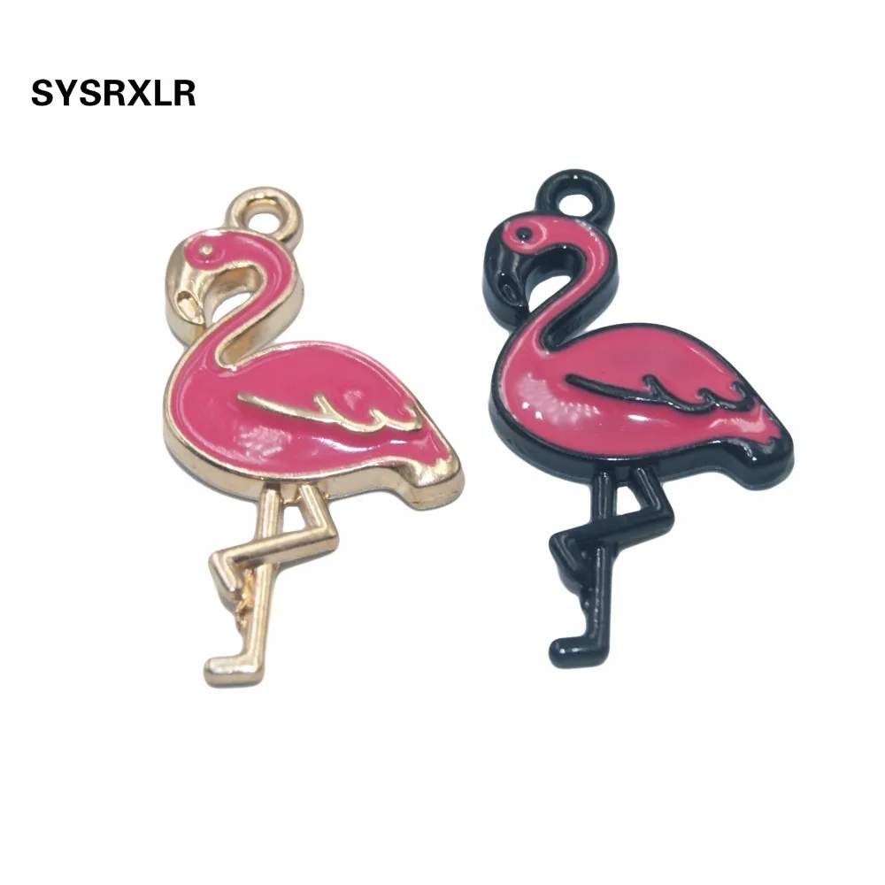 

10 Pcs Gold/Black Animal Flamingo Pendant DIY Necklace Earrings Accessory For Jewelry Making Wedding Birtday Party Decor Gift