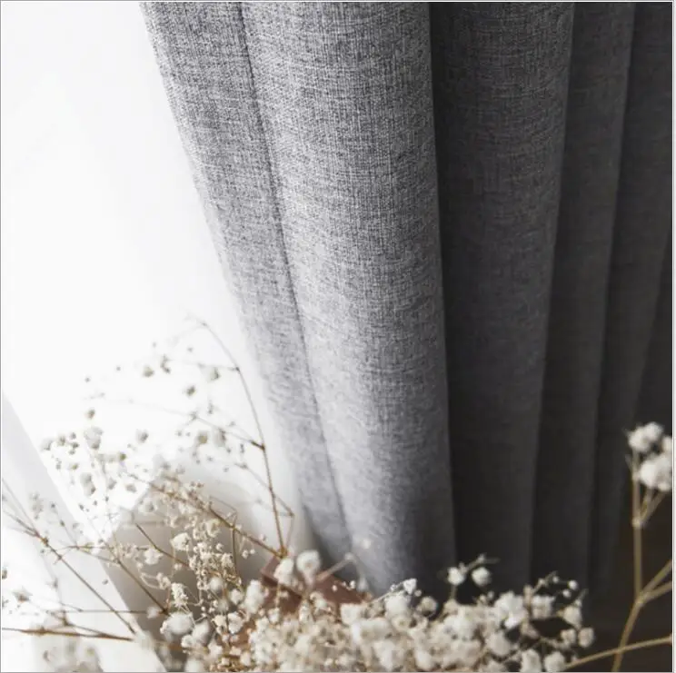 Затемняющие шторы серого цвета для домашнего декора занавески из искусственного