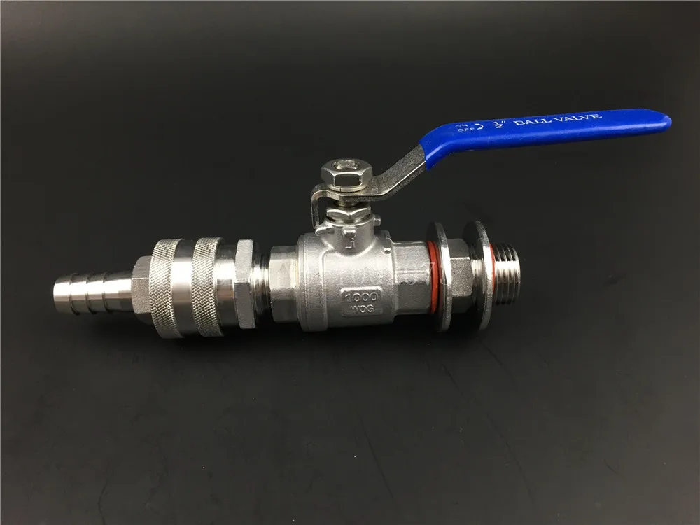 

Free shipping! 1/2" BSP 304 Stainless Ball Valve with 1/2" barb Quick Disconnect Set,Homebrew Beer Fitting