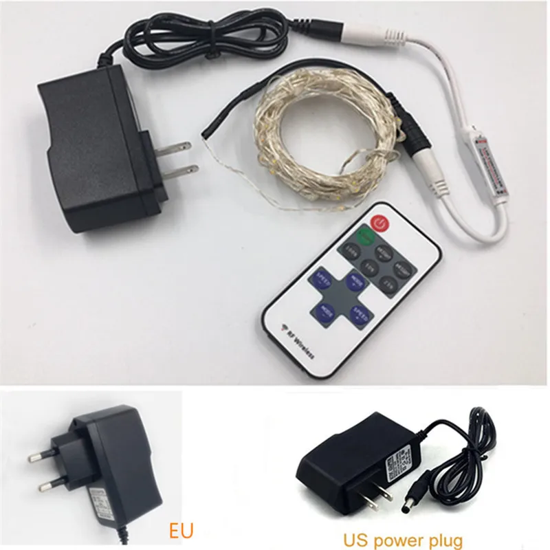 6 шт. 10 м Серебряный/медный провод теплый белый/красный/желтый светодиодные