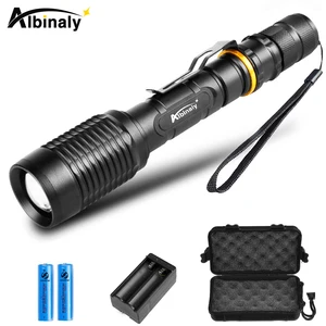 Ультраяркий светодиодный фонарик T6L2, светодиодный фонарик с 5 режимами, водонепроницаемый масштабируемый фонарик для кемпинга, приключений, охоты