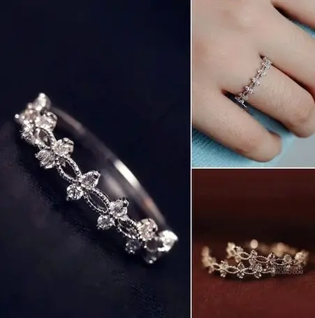 Женские нежные элегантные блестящие хрустальные кольца модные подарки для