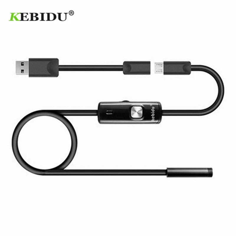 USB эндоскоп KEBIDU с объективом 7 мм водонепроницаемая камера бороскоп гибкой