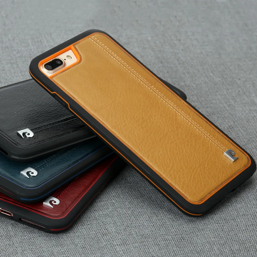 Pierre Cardin high quality Ultra thin Genuine leather phone case for Apple iphone 7 Plus luxury back cover Free Shipping |