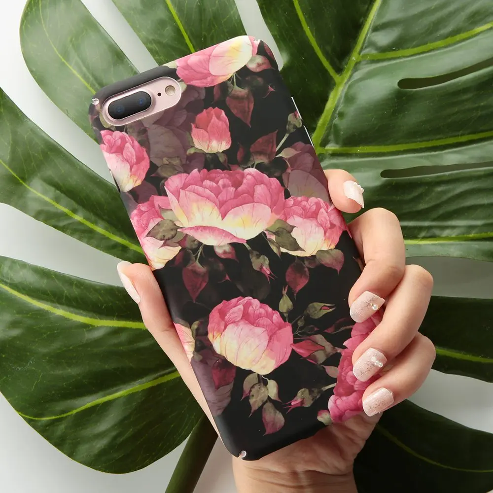 KISSCASE For Case iPhone 7 Fashion Leaf Hard PC Back Cover Plus Phone Fundas 7Plus iPhone7 Coque |