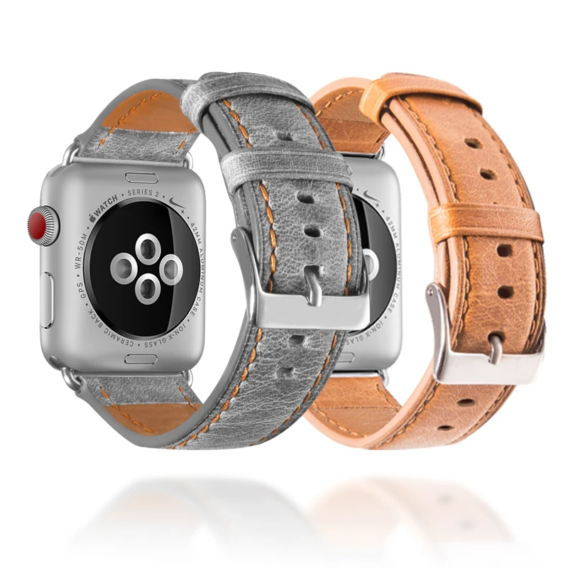 Кожаный ремешок для Apple Watch Series 4 3 2 1 винтажный iwatch 44 мм 40 38 42 сменный Браслет |