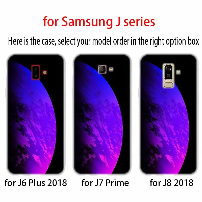 Красивый чехол с рисунком планеты ТПУ силиконовый для Samsung Galaxy J6 J8 J3 J5 J7 J4 J2 J1 Plus 2018