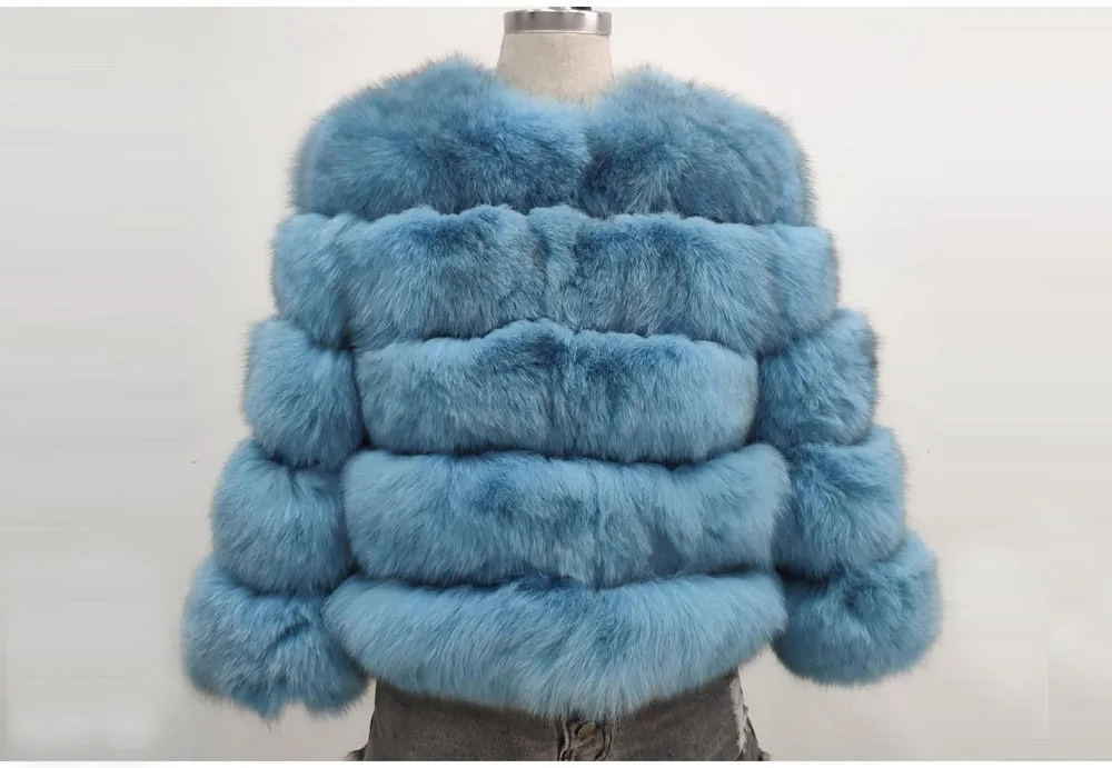 Topfur White Fox Real Fur Female Coat Women Short Winter Fur Leather Jacket Clothes Outerwear Natural Fox Fur Coats For Women