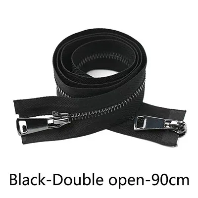 BlackDouble-90CM Meetee15-120cm 5# металлическая молния двойные ползунки самофиксирующиеся Длинные молнии DIY пуховик сумка брюки одежда швейный Декор Аксессуары - Цвет: BlackDouble-90CM