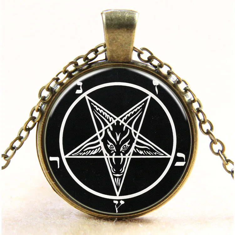 Новинка 2017 винтажное ожерелье с подвеской Baphomet в виде пятиконечной звезды 1