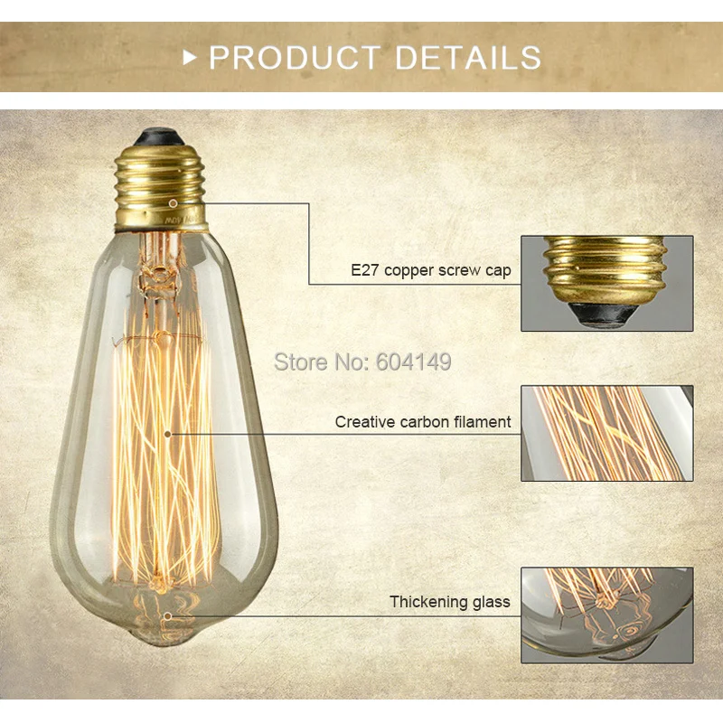 Подвесной светильник в стиле ретро vintage edison bulb DIY веревки кулон ресторан бар E27
