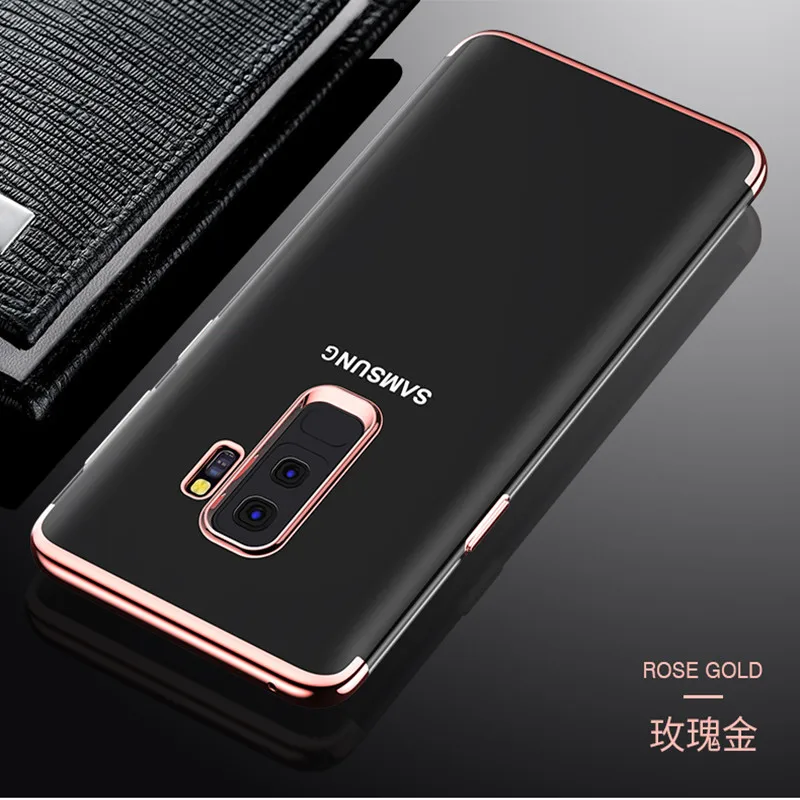 Мягкий чехол из ТПУ с гальваническим покрытием для Samsung Galaxy S9 Plus S8 S7 Edge S6 Note8 Note5 A3 A5