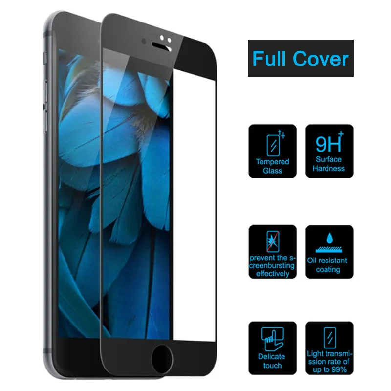 Защитное стекло 3D закаленное с полным покрытием для iPhone 7 8 6s 6 plus|Защитные стёкла и