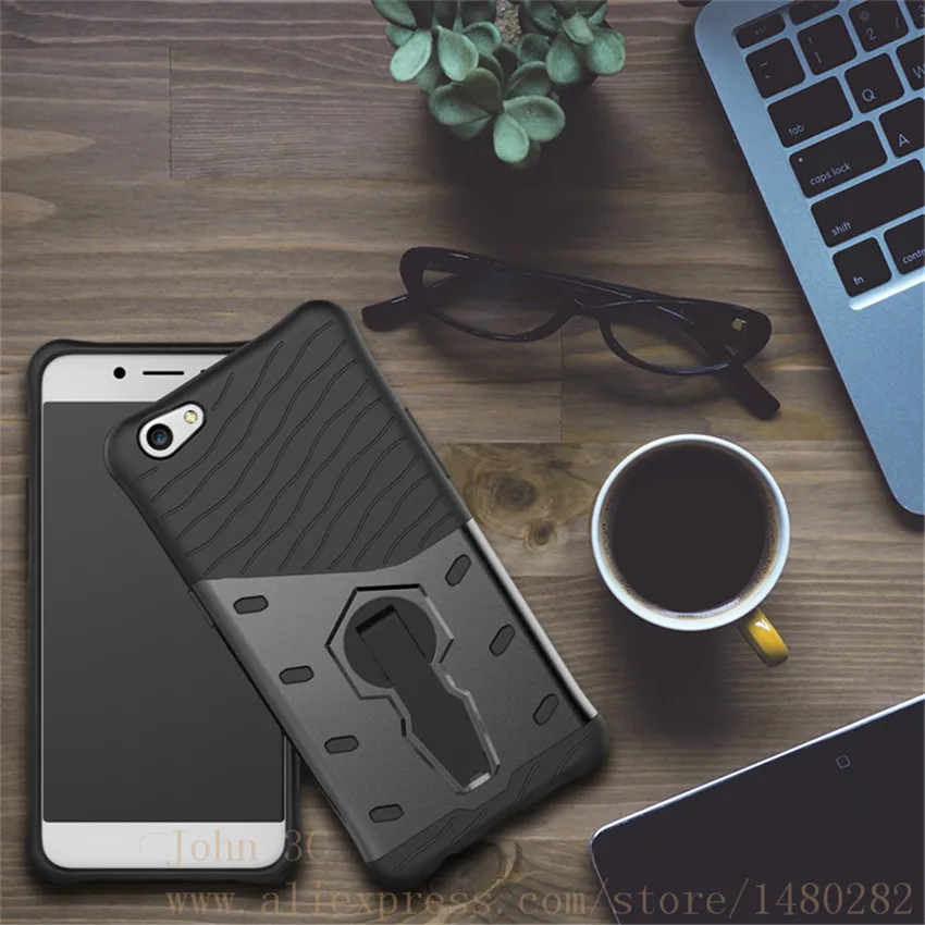 TopArmor hard shell Luxury Phone Case Cover For OPPO R9s shock Proof Shell 360 Rotate bracket Mobile Back | Мобильные телефоны и
