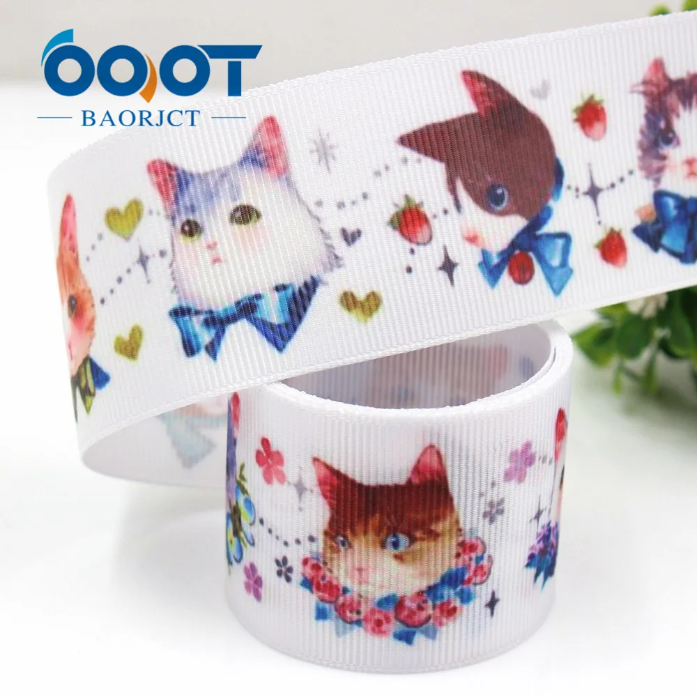 OOOT BAORJCT G-18604-349 38 мм 10 ярдов мультфильм цветные ленты тепловой передачи напечатанный grosgrain Свадебный Материал "сделай сам"