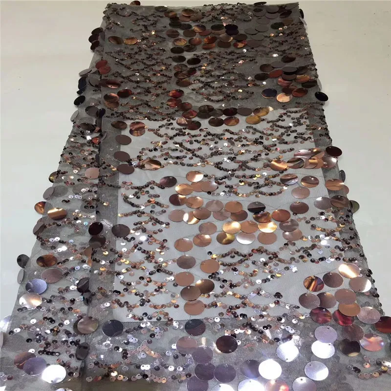

2019 High Quality African Nigerian Lace Fabrics French Net Embroidery 3D Sequins Tulle Laces Fabrics For Party Dresses ls65-2207
