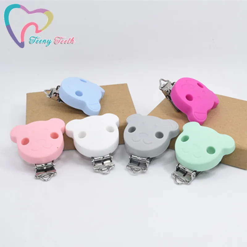 

Teeny Teeth 20 PCS BPA Free Silicone Bear Clips DIY Baby Pacifier Bear Chupetero Chain Craft Clip Nurse Toy Gift Accessories